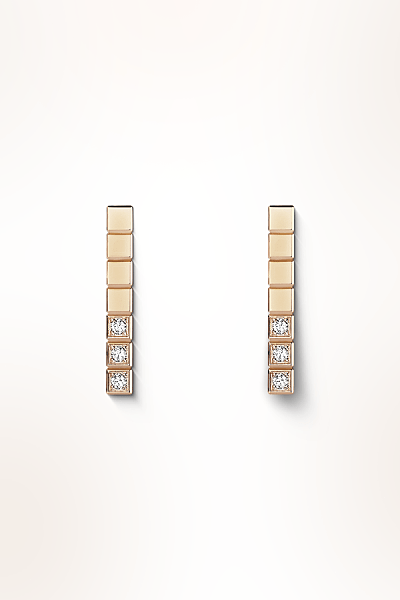 Ice Cube rose gold and diamond earrings