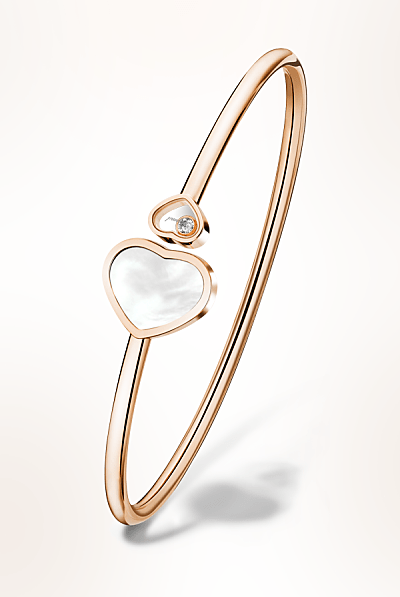 Happy Hearts rose gold and diamond bracelet