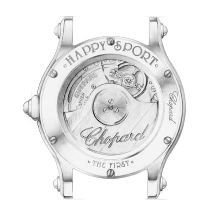 Happy Sport luxury watch case back