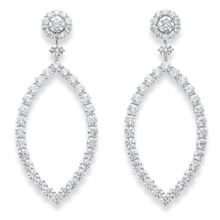 Stunning oval-shaped earrings set with diamonds