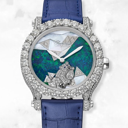 Happy Sport luxury diamond watch for women with bear